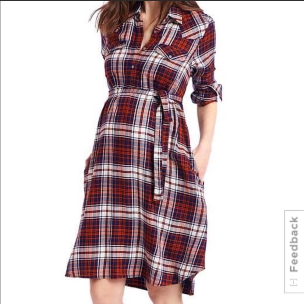 Gap Maternity plaid super soft flannel dress XS